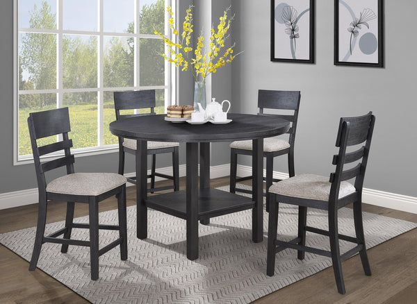 Guthrie Gray Modern Solid Wood And Veneers Counter Height Dining Room Set - Ella Furniture