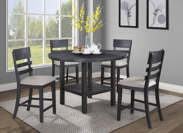 Guthrie Gray Modern Solid Wood And Veneers Counter Height Dining Room Set - Ella Furniture
