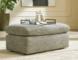 Dramatic Granite Chenille Ottoman - Ella Furniture