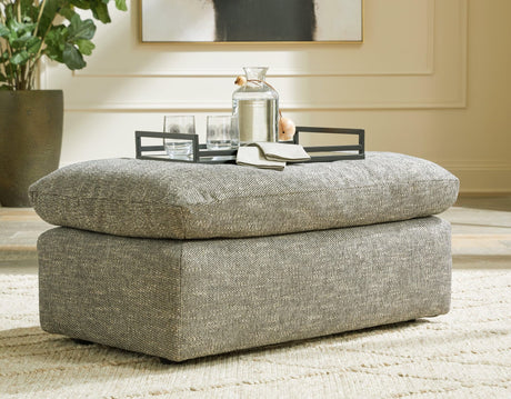 Dramatic Granite Chenille Ottoman - Ella Furniture