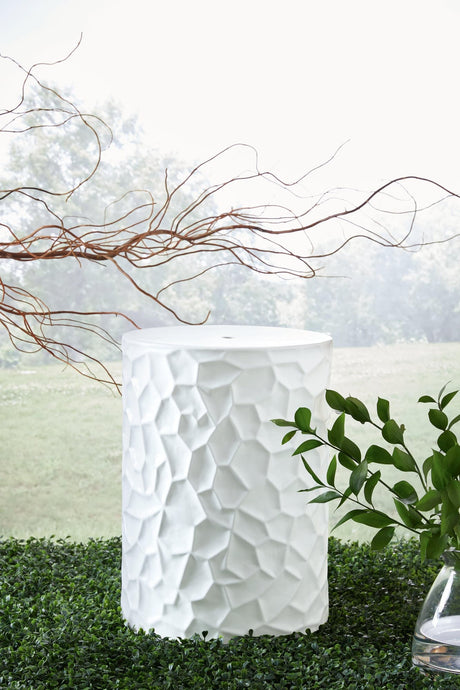 Jungrove White Stool - Ella Furniture