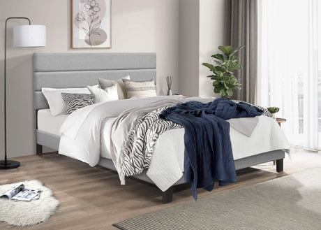 Jess Gray Fabric Upholstered Platform Full Bed