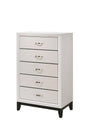 Akerson Chest Chalk, Contemporary Sleek And Modern Wood, Metal 5 Drawers - Ella Furniture