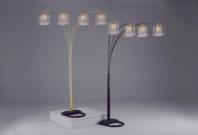 Rain Black Gold Pewter Majestic Modern Drop Arc Floor Lamp - Ella Furniture