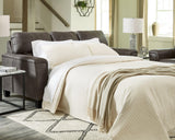 Navi Smoke Faux Leather Queen Sofa Sleeper - Ella Furniture