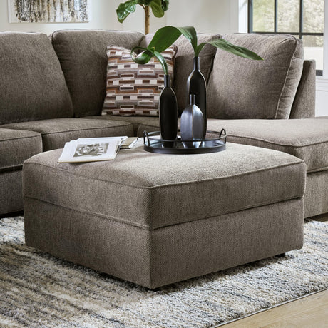 O'phannon Putty Chenille Ottoman With Storage - Ella Furniture