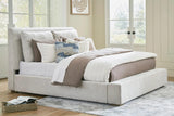 Jully Oatmeal Upholstered Platform King Bed