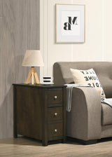 Issac Grey Walnut Chairside Table, Durable Hardwood Solids And Veneers in a Grey Walnut Finish - Ella Furniture