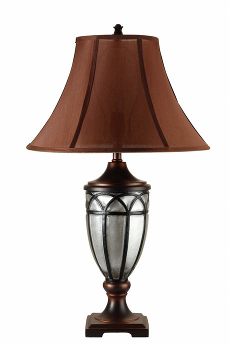 Rustic Brown Modern Glass Metal Table Lamp - Ella Furniture