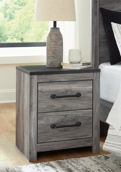 Bronyan Dark Gray Nightstand - Ella Furniture