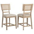 Kailani Radio Weave Cane Counter Dining Side Chair Beige Oak