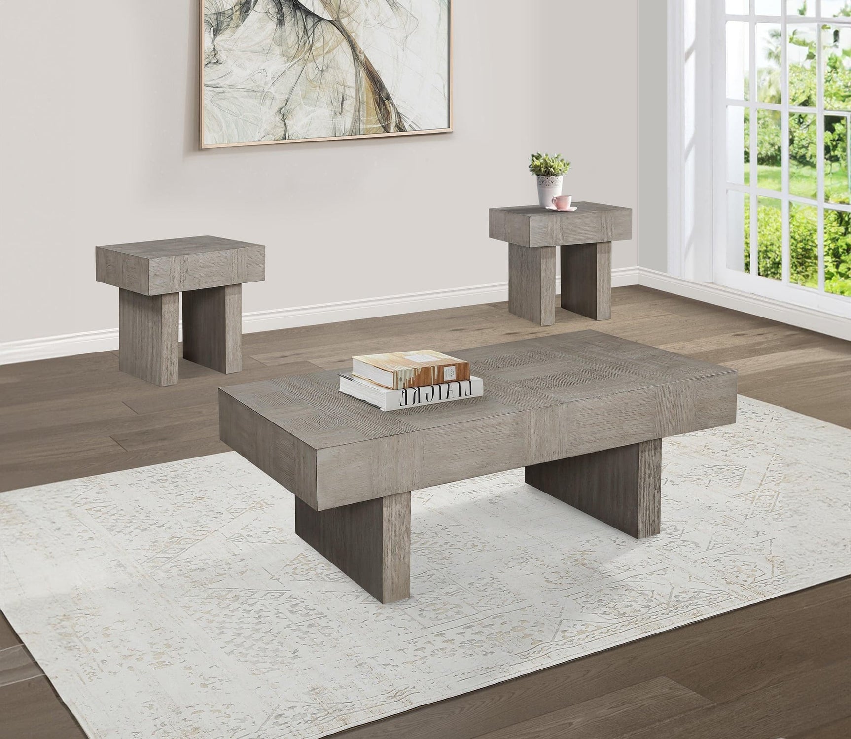 Crawley Gray Coffee Table Set