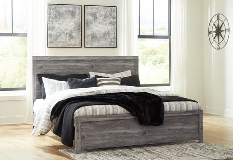 Bronyan Dark Gray King Panel Bed - Ella Furniture