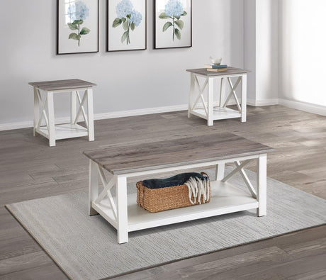 Thelma Beige Gray Coffee Table Set