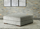 Lindyn Fog Velvet Oversized Accent Ottoman - Ella Furniture