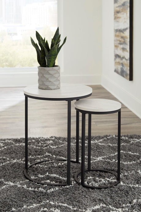 Briarsboro White Black Accent Table Set