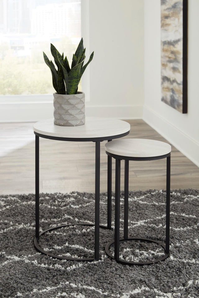 Briarsboro White Black Accent Table Set