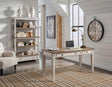 Realyn White Brown Office Desk w USB/AC POWER