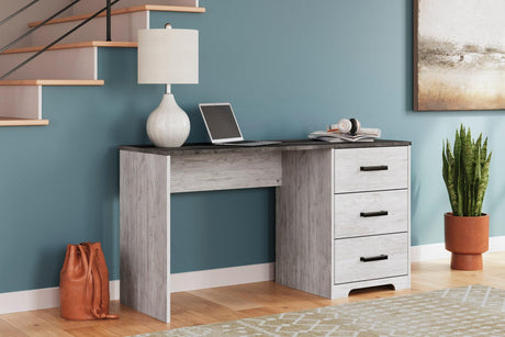 Shawburn White Dark Charcoal Gray Office Desk