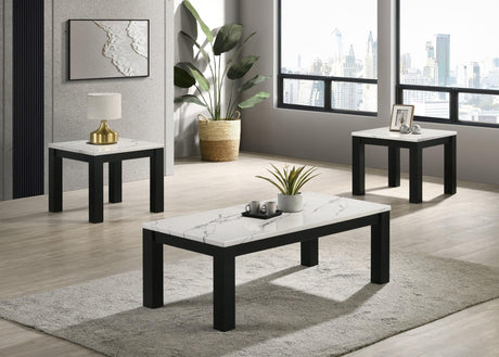 Ivy Black White Coffee Table Set