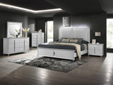 Vivian White Upholstered LED Panel Bedroom Set
