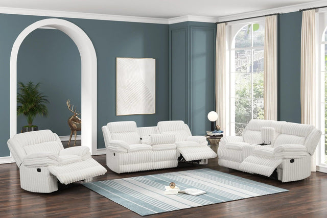 Heaven White 3-Piece Reclining Set
