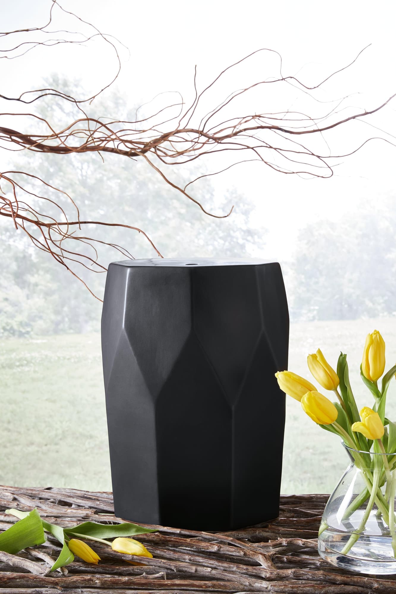 Rhysworth Black Stool - Ella Furniture
