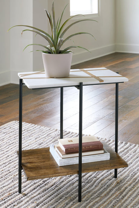 Braxmore White/light Brown Accent Table - Ella Furniture