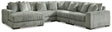 Lindyn Fog 5-Piece Sectional With Chaise - Ella Furniture