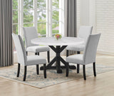Varley Light Gray White Round Dining Room Set