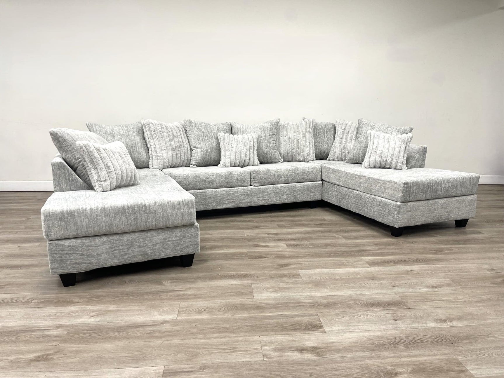 Kof Gray Double Chaise Sectional