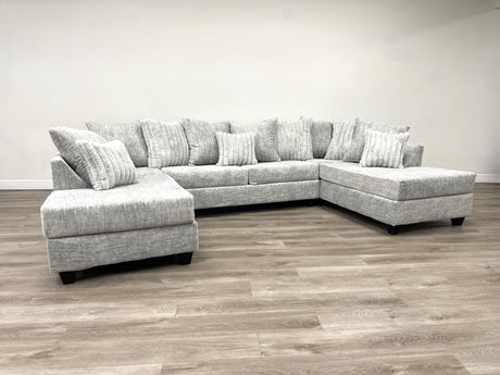 Kof Gray Double Chaise Sectional