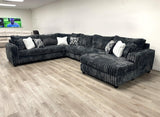 Saro Charcoal 4-Piece Oversized Sectional