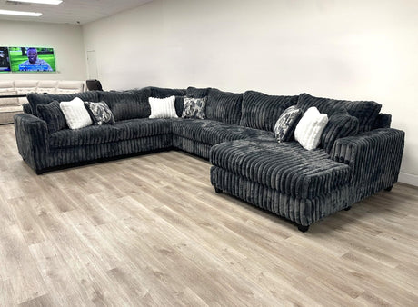 Saro Charcoal 4-Piece Oversized Sectional