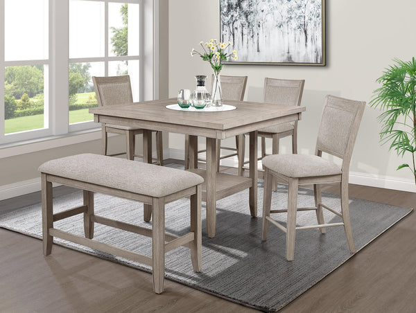 Fulton Gray Marble Top Counter Height Set