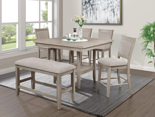 Fulton Gray Marble Top Counter Height Set