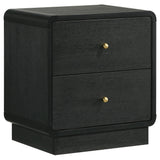 Cavelle 2-drawer Nightstand Bedide Table Black