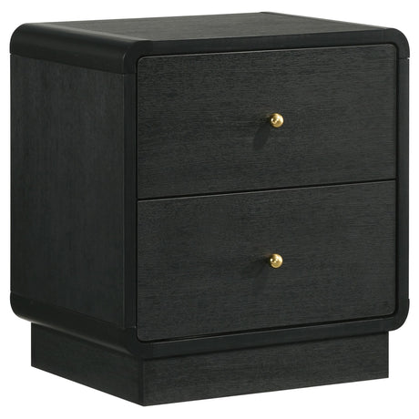 Cavelle 2-drawer Nightstand Bedide Table Black