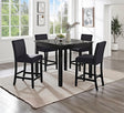 Lennon Black Upholstered Counter Height Set