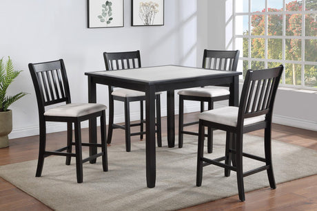 Salvador Light Gray Black Counter Height Set