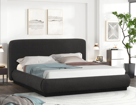 Annie Black Upholstered Platform King Bed