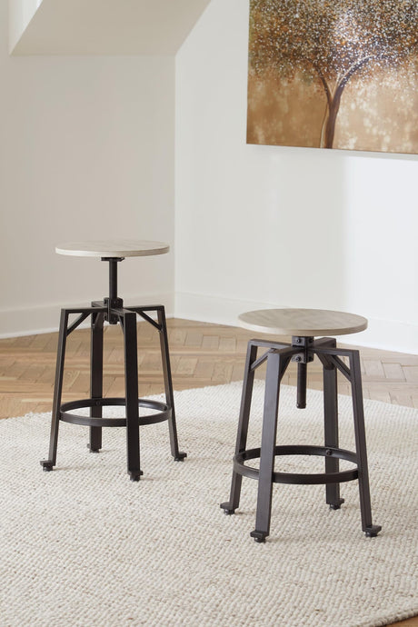 Karisslyn Whitewash/black Counter Height Stool - Ella Furniture