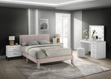 Lucia Pink Upholstered Platform Queen Bed