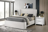Portia White Upholstered Platform Queen Bed