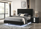 Farble Black Upholstered Panel Queen Bed
