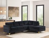 Vogue Black Velvet Sectional