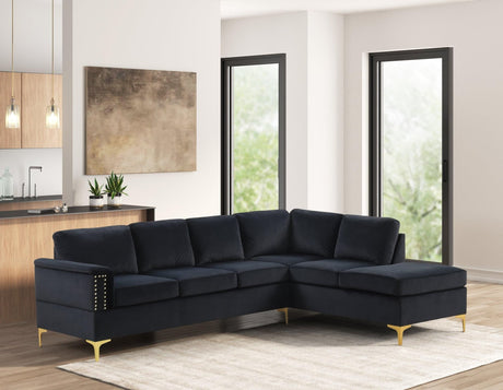 Vogue Black Velvet Sectional