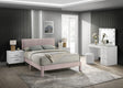 Lucia Pink Upholstered Platform Full Bed