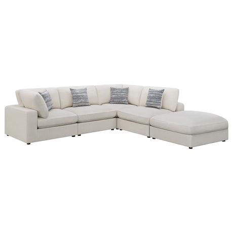 Serene 5-Piece Upholstered Modular Sectional Sofa Beige