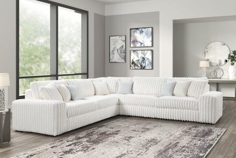 Marshmallow Beige Oversize Corduroy Fabric Sectional